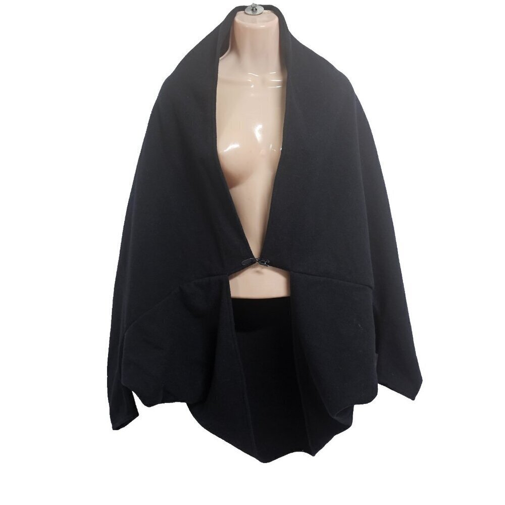Anthropologie Gabriel for Sach Wool Poncho Coat Women One Size Navy Blue
